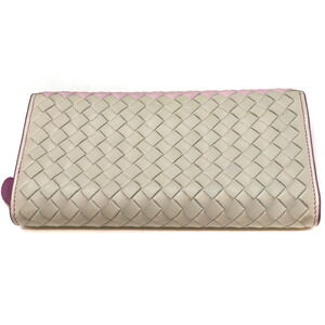 Bottega Veneta white wallet leather pink long bifold